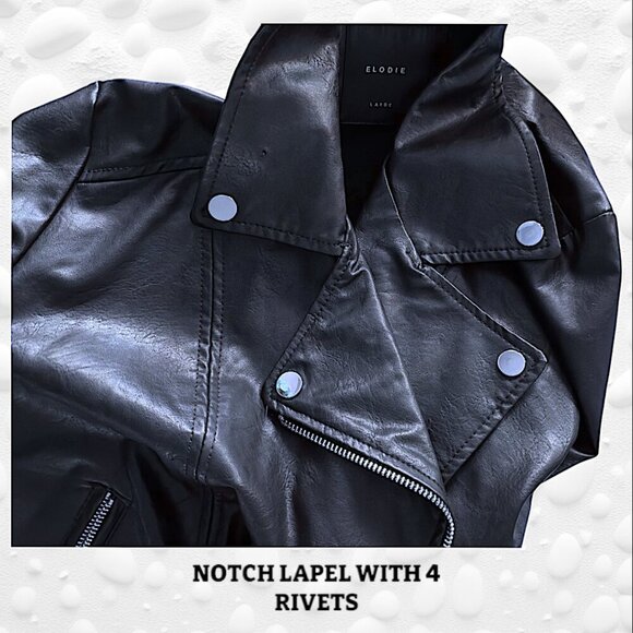 Edgy Black Faux Leather Moto Jacket - Butter Soft Size L - Picture 4 of 13